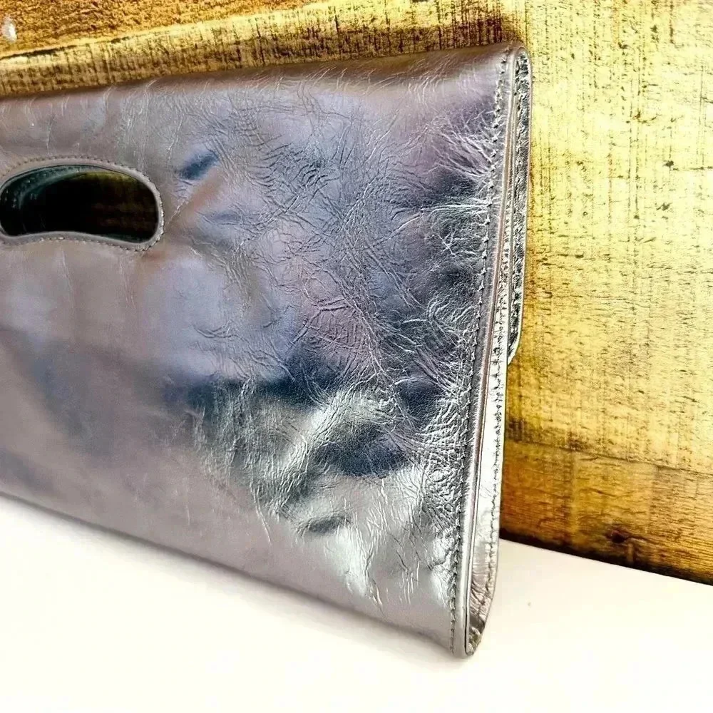 NWT Hobo International Katrina Metallic Pewter Clutch
